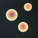 Tre sfere di luce - Acrilico e sabbie - cm100 x cm100